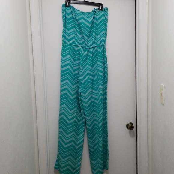 Teal Chevron Jumpsuit - Picture 5 of 5